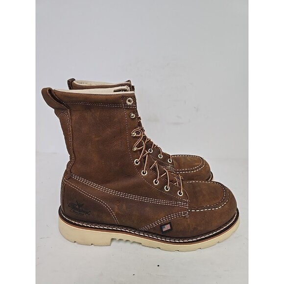 Thorogood Men's 8 " Steel Toe Work Boot (U.S.A.) 804-4378 Brown Size 10.5D - Picture 2 of 8
